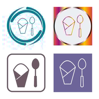 Spoon and Napkin Vector Icon
