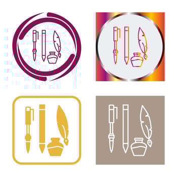 Unique Writing Equipment Vector Icon
