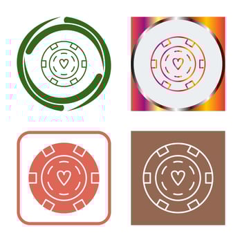 Unique Poker Chips Vector Icon