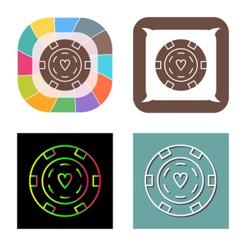 Unique Poker Chips Vector Icon