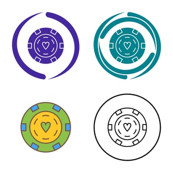 Unique Poker Chips Vector Icon