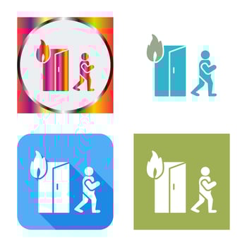 Unique Running from Fire Vector Icon