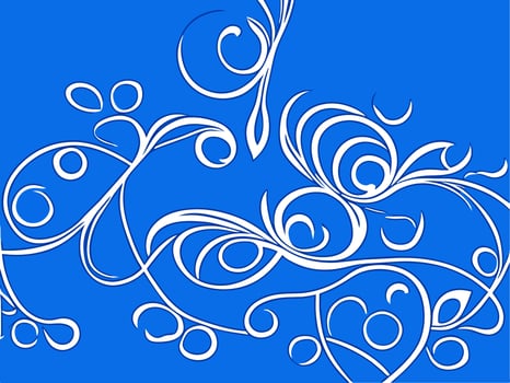 a blue background with white swirls vector