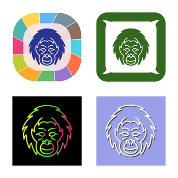 Orangutan Vector Icon