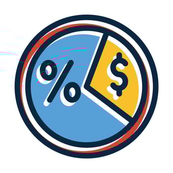 Dividends Vector Thick Line Filled Dark Colors