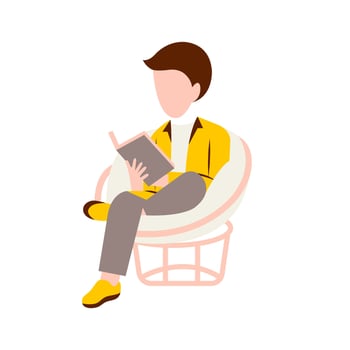 Illustration Of Man Reading Book vector