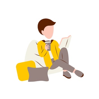 Illustration Of Man Reading Book vector