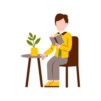 Illustration Of Man Reading Book vector