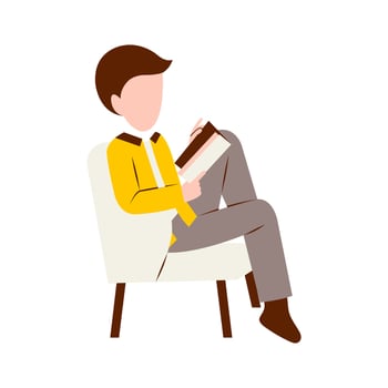 Illustration Of Man Reading Book vector