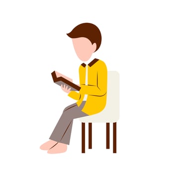 Illustration Of Man Reading Book vector