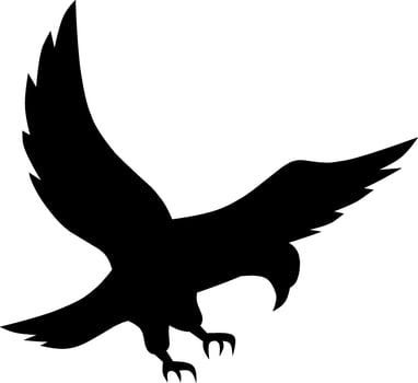 Eagle silhouette vector. Eagle silhouette can be used as icon, symbol or sign. Eagle icon for design related to animal, wildlife or landscape vector