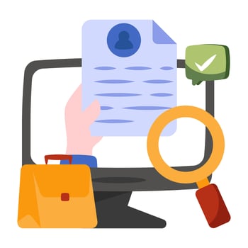 Modern design icon of search cv vector