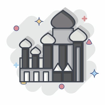Icon Cathedral Of Saint Basil. related to Russia symbol. comic style. simple design editable. simple illustration vector