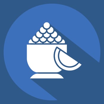 Icon Caviar. related to Russia symbol. long shadow style. simple design editable. simple illustration vector