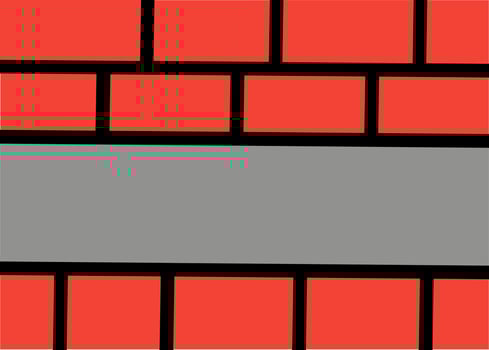 illustration of a red brick wall and gray background vector