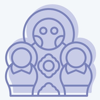 Icon Matryoshka Doll. related to Russia symbol. two tone style. simple design editable. simple illustration vector
