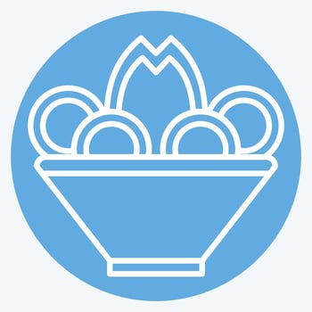 Icon Pelmeni. related to Russia symbol. blue eyes style. simple design editable. simple illustration vector