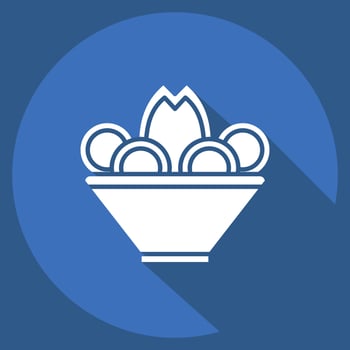 Icon Pelmeni. related to Russia symbol. long shadow style. simple design editable. simple illustration vector