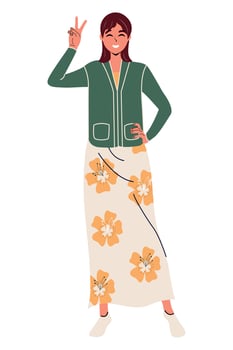 Girl flat trendy vector