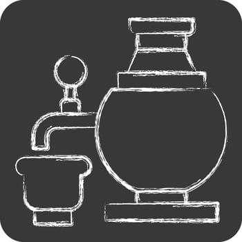 Icon Samovar. related to Russia symbol. chalk Style. simple design editable. simple illustration vector