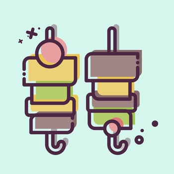 Icon Shashlik. related to Russia symbol. MBE style. simple design editable. simple illustration vector