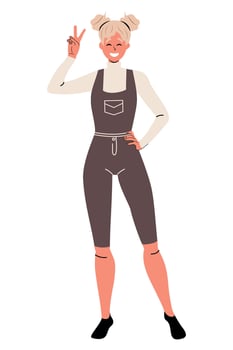 Girl flat trendy vector