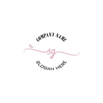 SG Initial logo monogram butterfly handwriting signature vector
