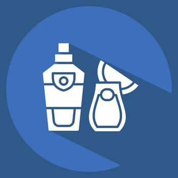 Icon Vodka. related to Russia symbol. long shadow style. simple design editable. simple illustration vector