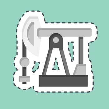 Sticker line cut Petroleum. related to Russia symbol. simple design editable. simple illustration vector