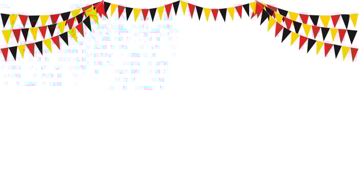 Bunting Hanging Red Black and Yellow Flag Triangles Banner Background. Bunting flags for celebration, party, fair, market, sale, nations. German, Deutschland concepts. vector