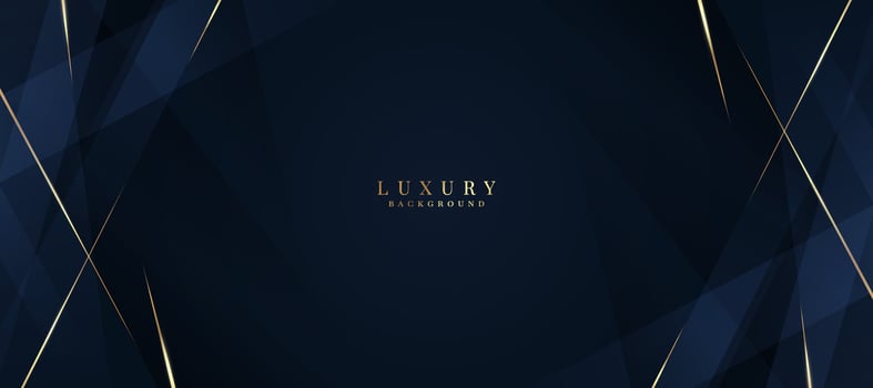 Luxurious dark blue background with sparkling gold and glitter. modern elegant abstract background vector