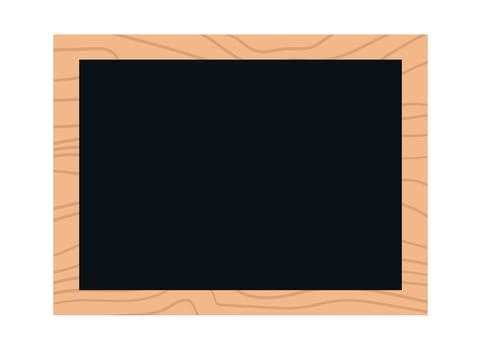Wooden framed blackboard a copy space. Vector illustration