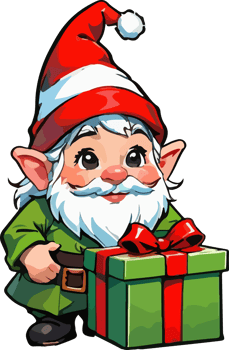 Christmas Gnome Mascot Character AI Generative png