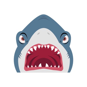 Shark  open mouth cartoon sign vector