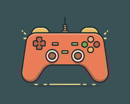 joypad vector flat color icon. Game Joystick vector graphics