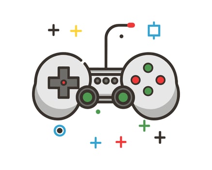 joypad vector flat color icon. Game Joystick vector graphics