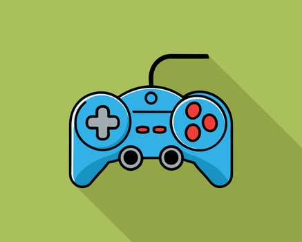joypad vector flat color icon. Game Joystick vector graphics
