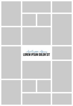 Pictures or photos frame collage and digital photo wall template vector