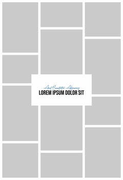 Pictures or photos frame collage and digital photo wall template vector