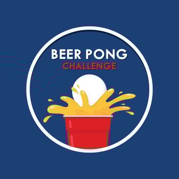 Party cup isolated on red background, vector illustration. Red, White and Blue beer cup vector. Beer pong.
