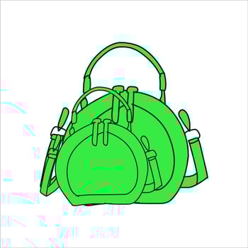 shopping bag flat illustration design. blue, orange, red, yellow bag packages isolated on white background. handbag. 3d shopping bag icon. vector bag. shopping design assets