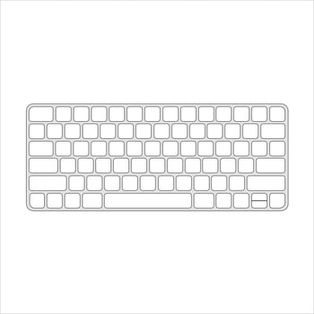 Computer keyboard vector isolated illustration