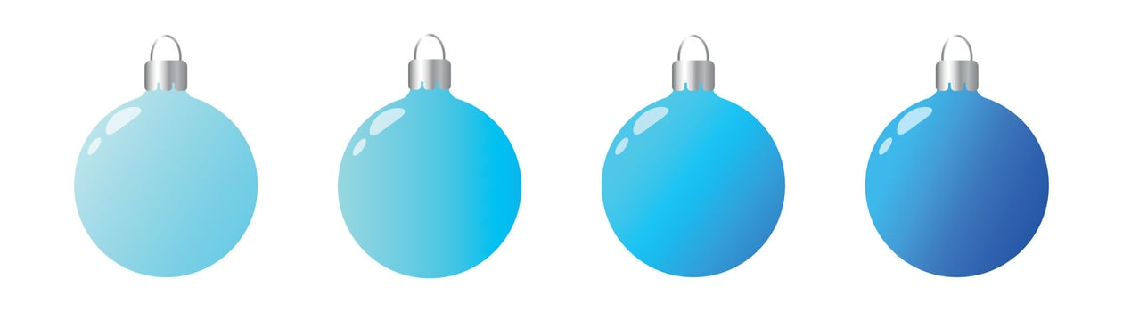 New Year and Christmas balls in blue tones. vector