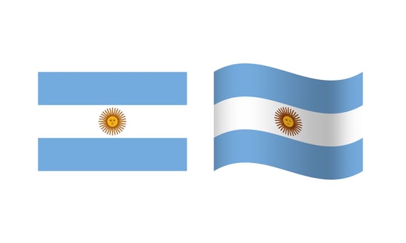 Rectangle and Wave Argentina Flag Illustration vector