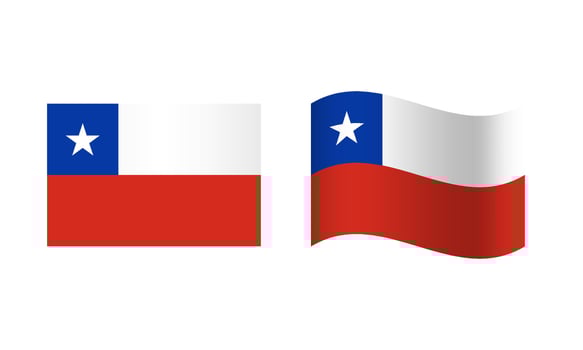 Rectangle and Wave Chile Flag Illustration vector