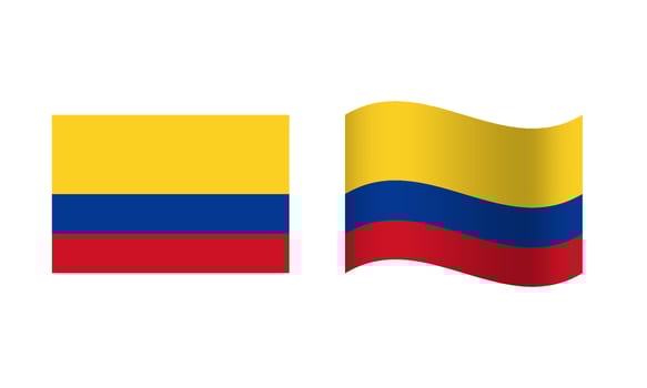 Rectangle and Wave Colombia Flag Illustration vector