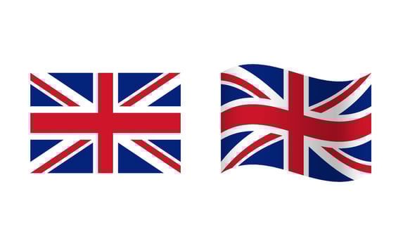 Rectangle and Wave United Kingdom Flag Illustration vector