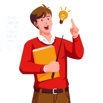 male teacher carrying books vector