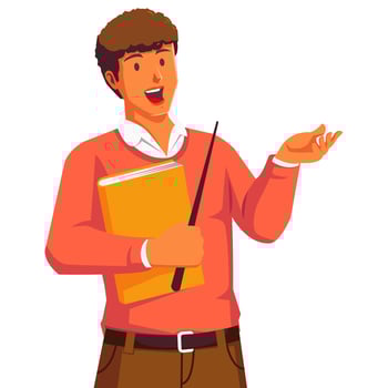 Black male teacher carrying books vector