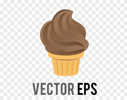 Isolated soft brown chocolate cone ice cream icon vector